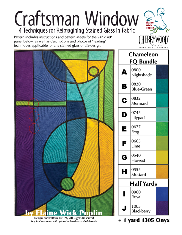 Craftsman Window Stained Glass Quilt Pattern