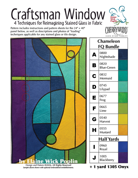 Craftsman Window Stained Glass Quilt Pattern