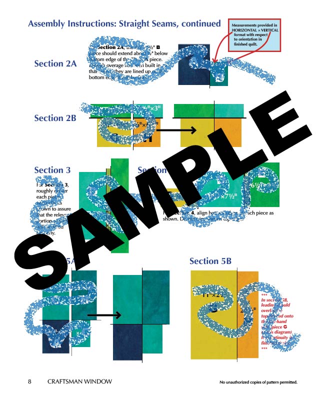 Craftsman Window Stained Glass Quilt Pattern