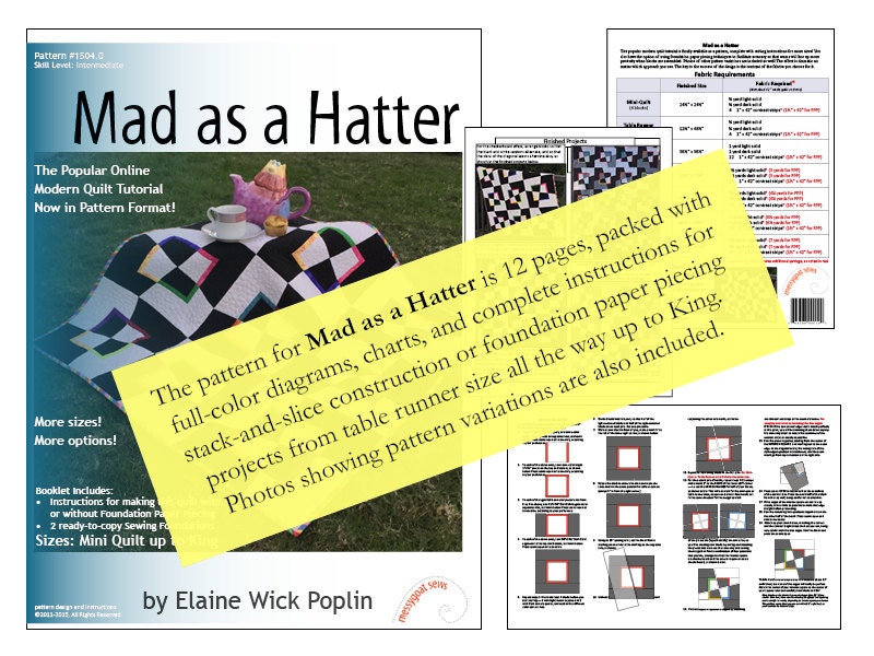 Mad as a Hatter Quilt Pattern (PDF Download)